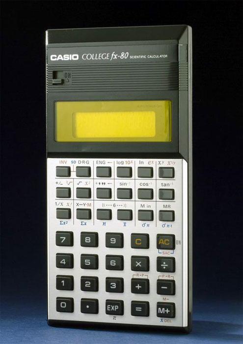 Casio College FX-80 pocket scientific electronic calculator Japan 1975-1985#a Casio College FX-80 pocket scientific electronic calculator Japan 1975-1985#a
